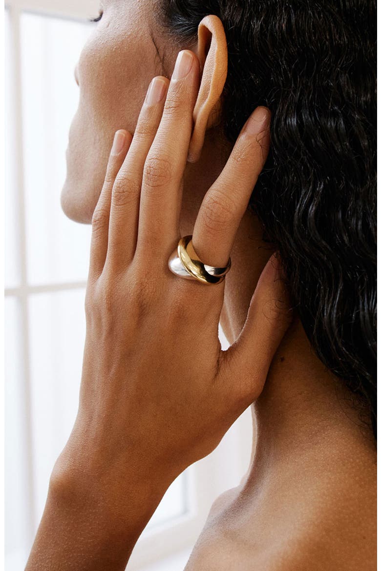 Geo Ring, Alternate, color, SILVER/GOLD