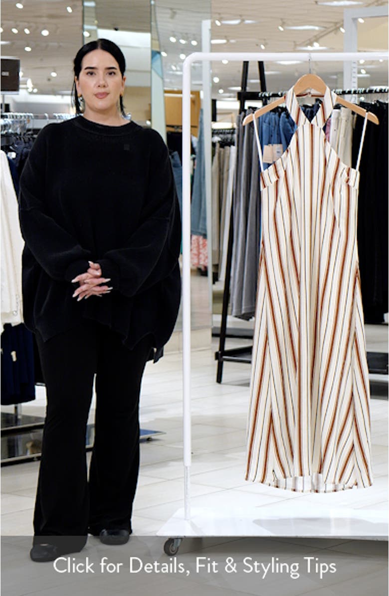 Katherine Sleeveless Stripe Midi Dress, sales video thumbnail