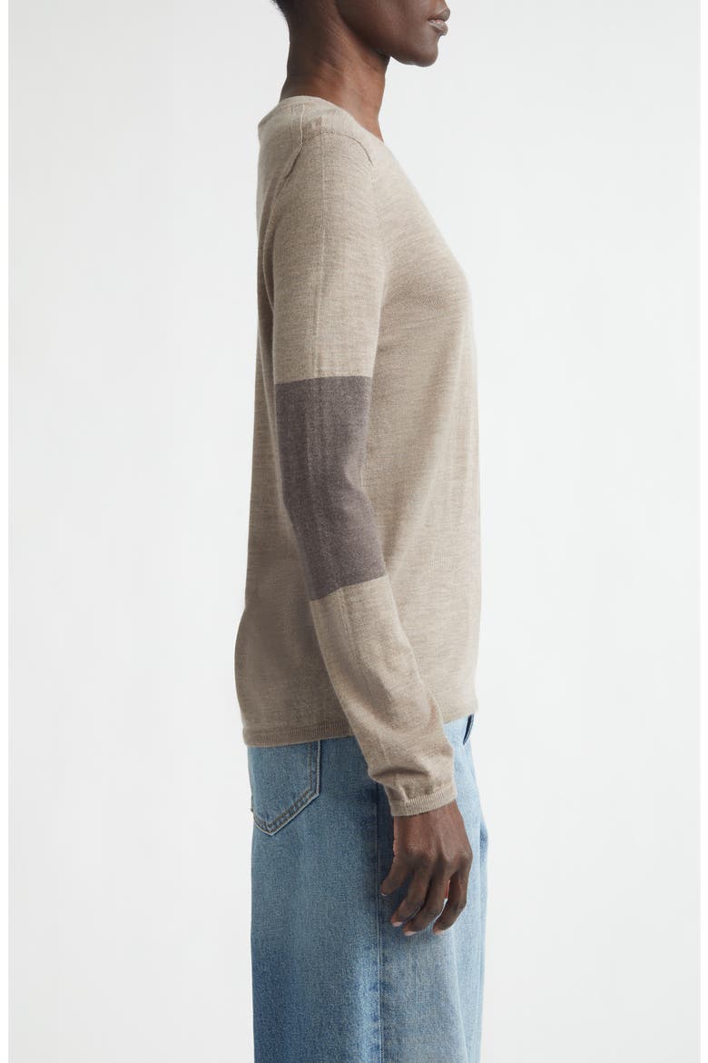Euna Colorblock Cashmere Sweater, Alternate, color, PEBBLE/ ASH