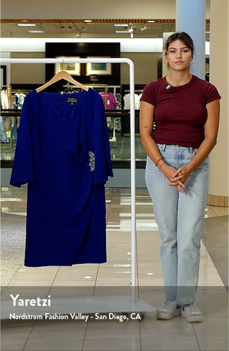 Ruched Embellished Sheath Dress, sales video thumbnail