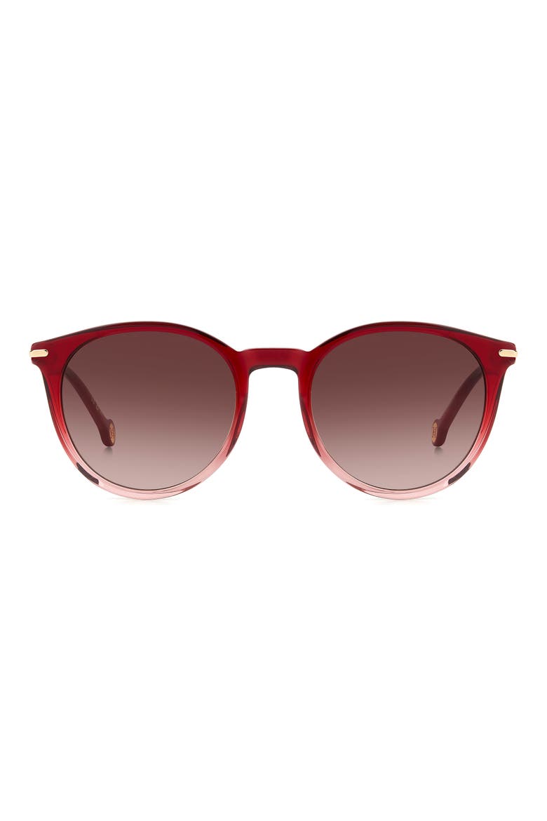 52mm Round Sunglasses, Main, color, RED