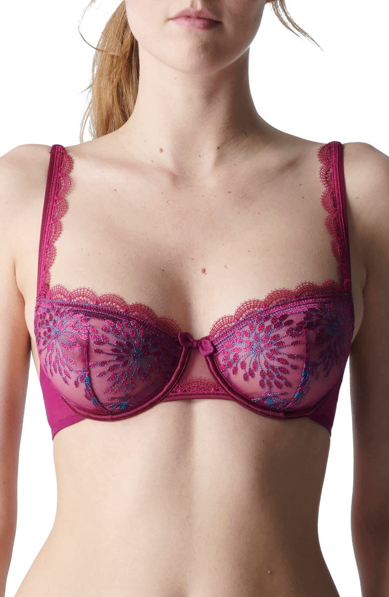 Simone Perele Singuliere Underwire Demi Bra, Main, color, Syrah