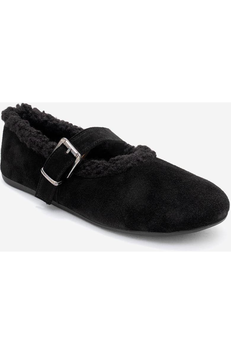 Forever
Always Shoes Guin Leather Strap Flat, Main, color, Black Suede Leather