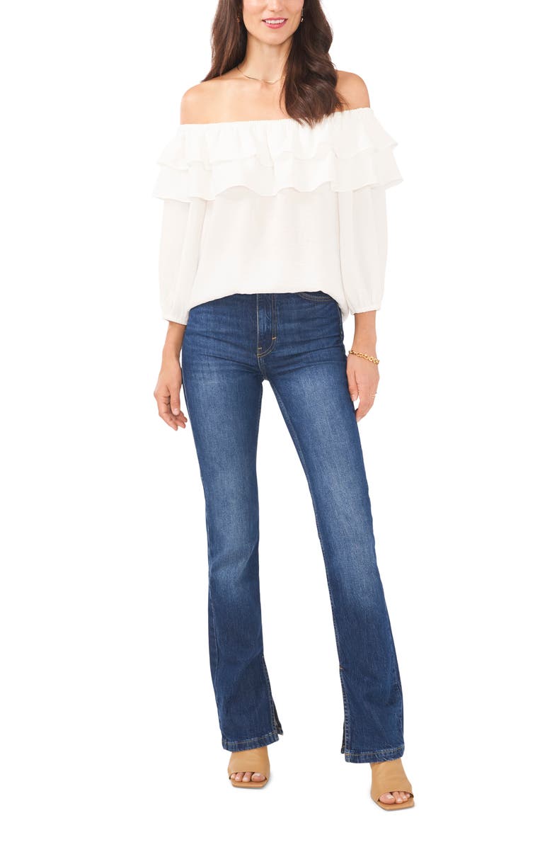 Vince Camuto Off-the-Shoulder Double Ruffle Top, Alternate, color,