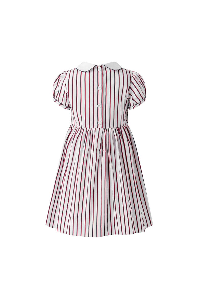 Sailboat Smocked Stripe Dress, Alternate, color, Ivory