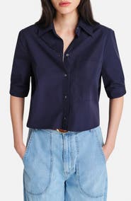 TWP Short Lived Elbow Sleeve Cotton Button-Up Shirt