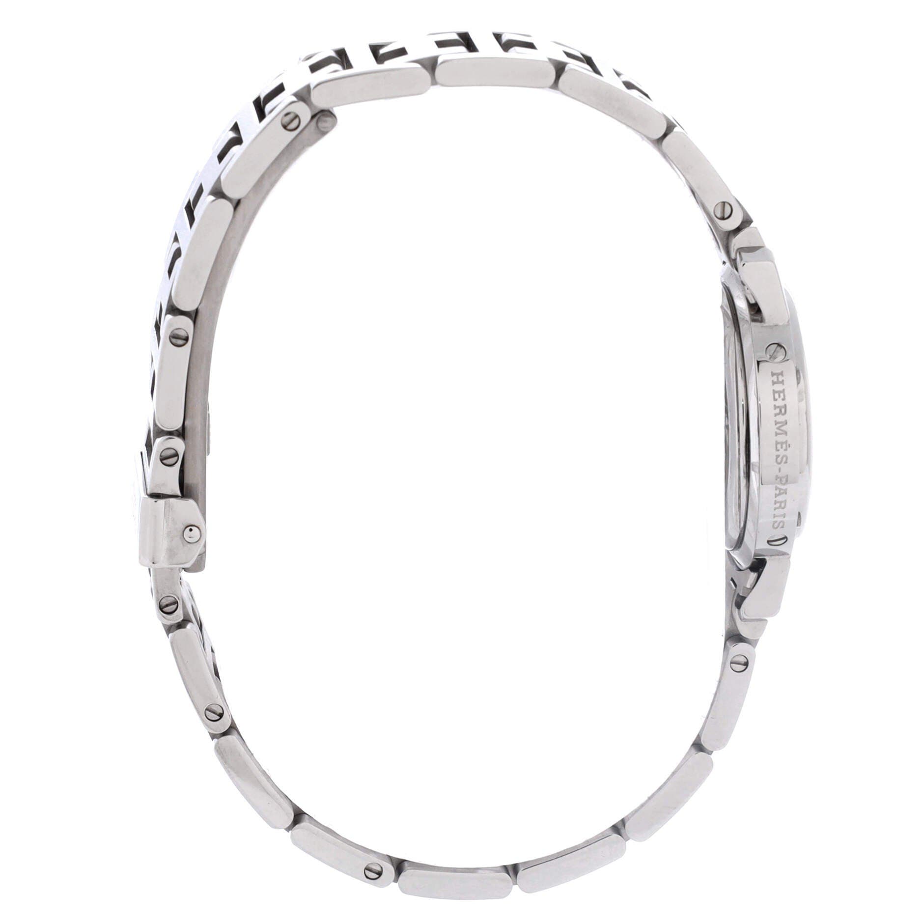 Pre-Owned Hermes Clipper Quartz Watch Stainless Steel 24, Alternate, color, Silver