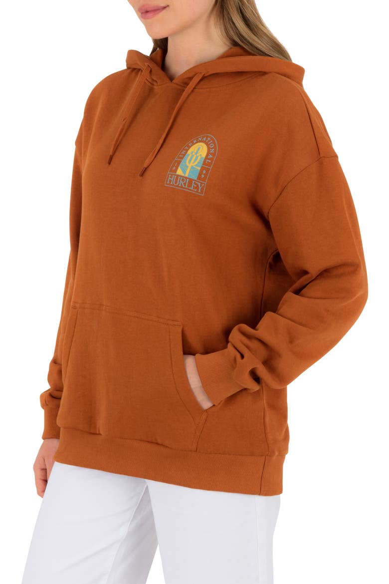 Immerse Oversize Graphic Hoodie, Alternate, color, LEATHER BROWN