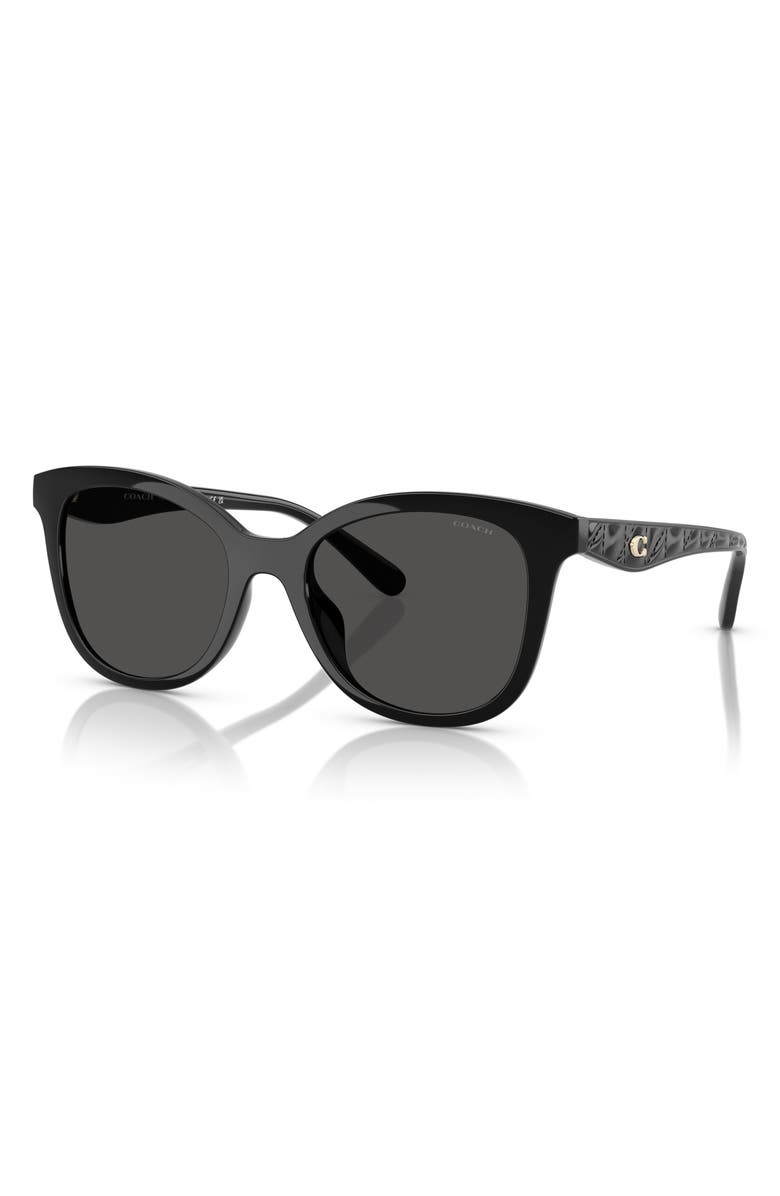 COACH 55mm Square Sunglasses, Alternate, color, Black / Grey Solid