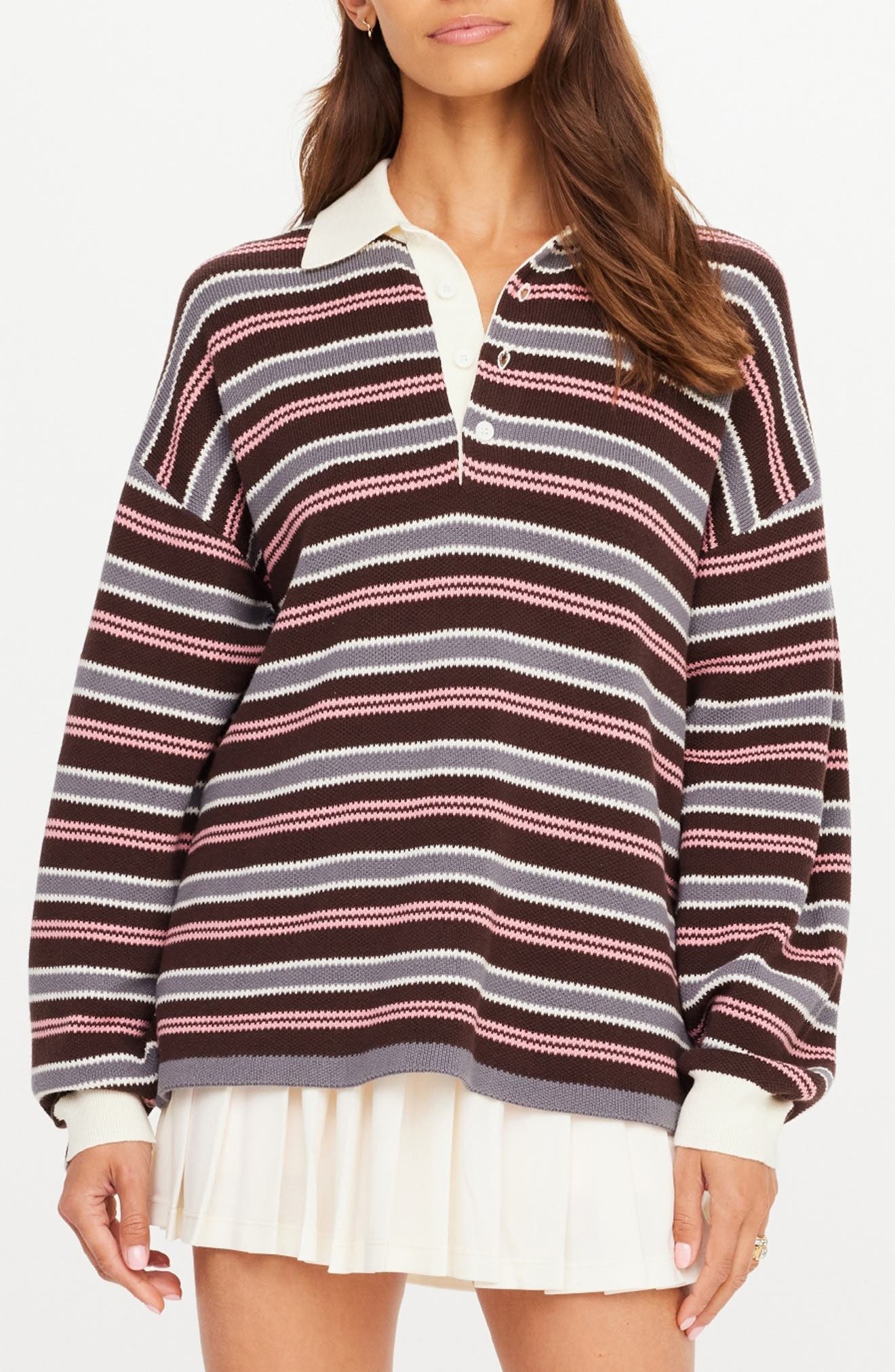The Upside Wonder Knit Long Sleeve Polo (Women) | Nordstrom
