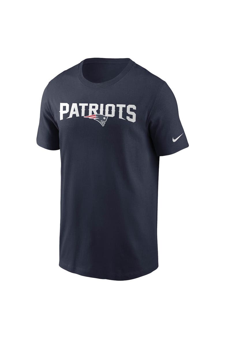 Men's Nike Navy New England Patriots Team Wordmark T-Shirt, Alternate, color, NAVY