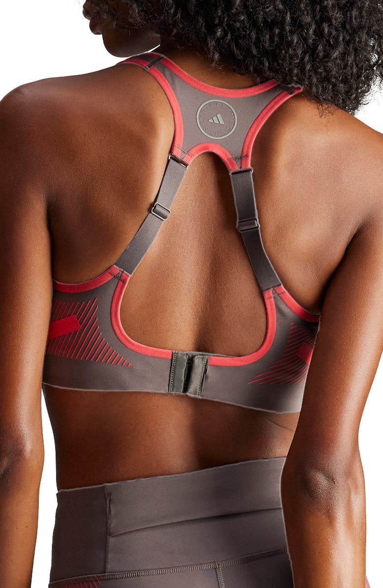 adidas by Stella McCartney TruePace High Impact Sports Bra, Alternate, color, Charcoal