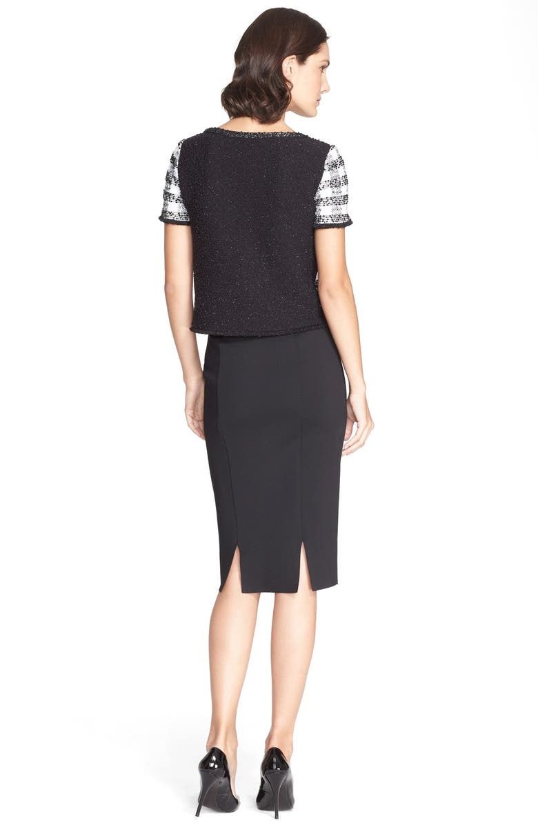 St. John Collection High Waist Luxe Sculpture Knit Skirt, Alternate, color, 