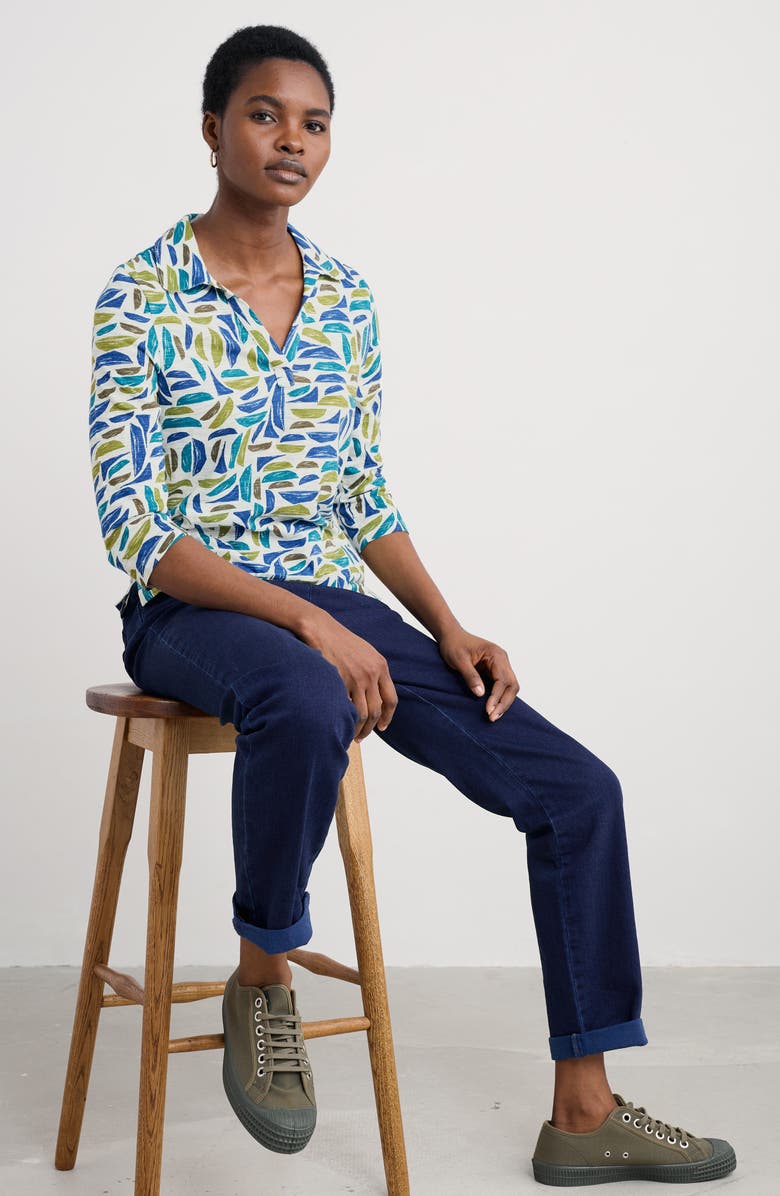 Seasalt Cornwall Wavecrest Organic Cotton Jersey Top, Alternate, color, Harbour Hulls Chalk