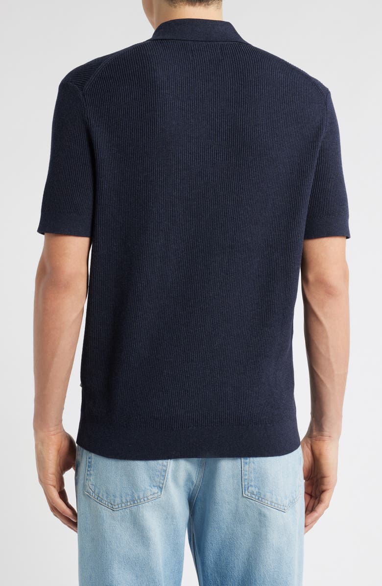 NN07 Hansie 6600 Organic Cotton Quarter Zip Sweater Polo, Alternate, color, Navy Melange