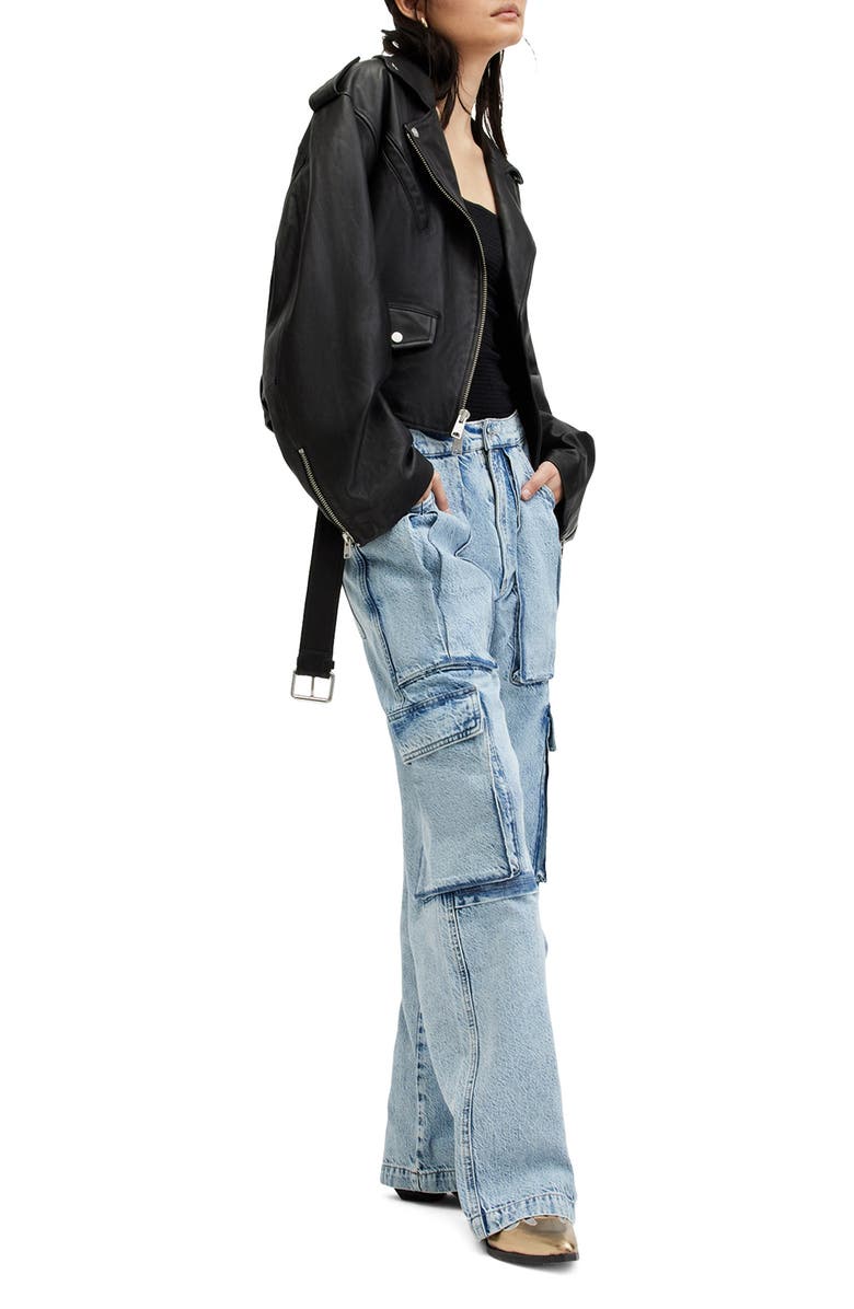 AllSaints Echo Wide Leg Cargo Jeans, Alternate, color, 