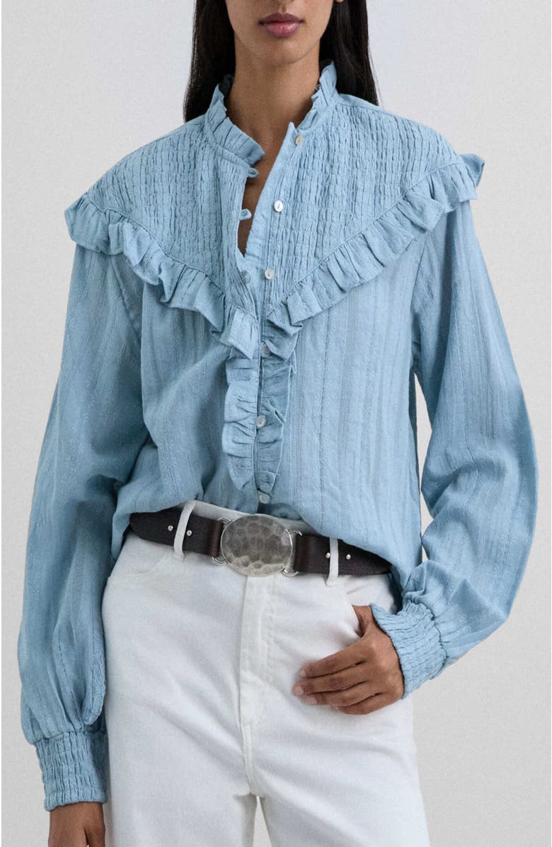 Scalpers Smockruffle Shirt, Main, color, Lightblue