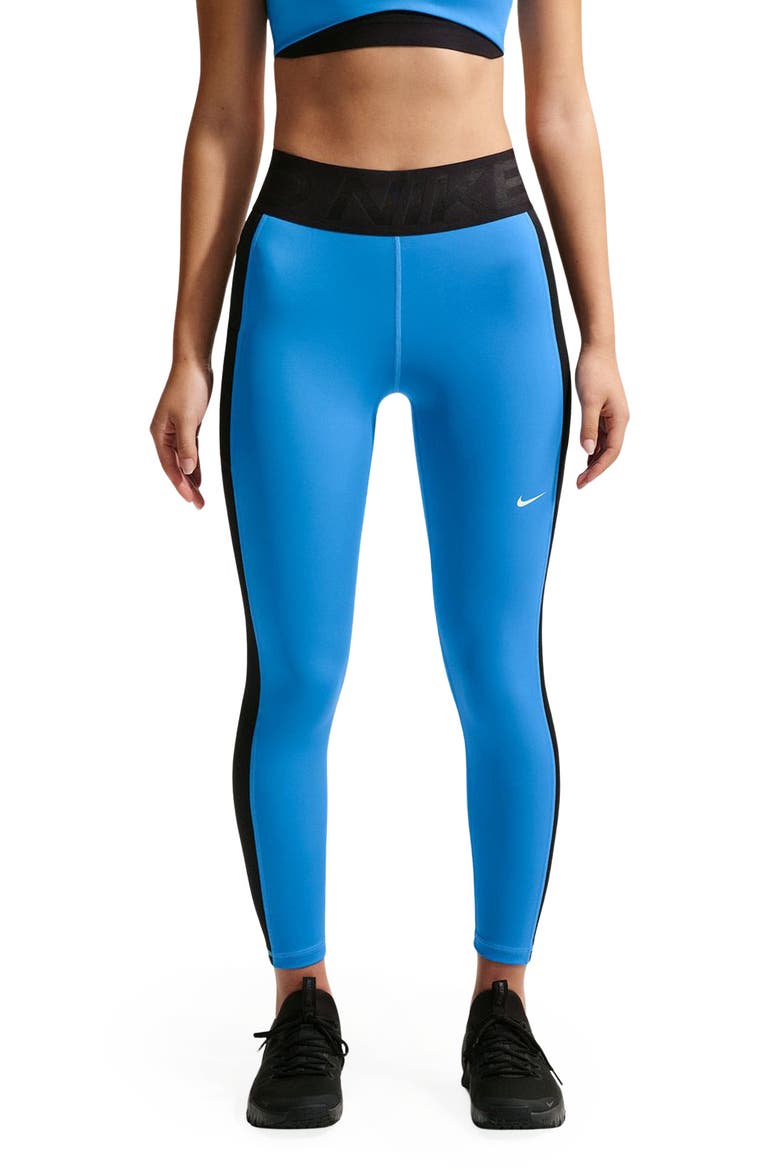 Pro Sculpt High Waist 7/8 Leggings, Main, color, LIGHT PHOTO BLUE/ BLACK/ WHITE