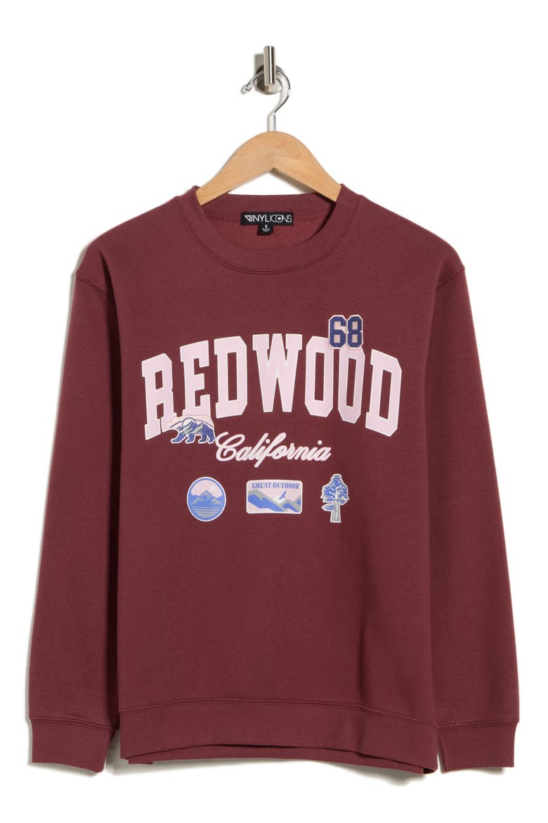 Redwood Fleece Sweatshirt, Alternate, color, MAROON
