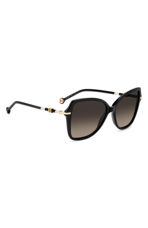 Carolina Herrera Her 56mm Gradient Butterfly Sunglasses In Black
