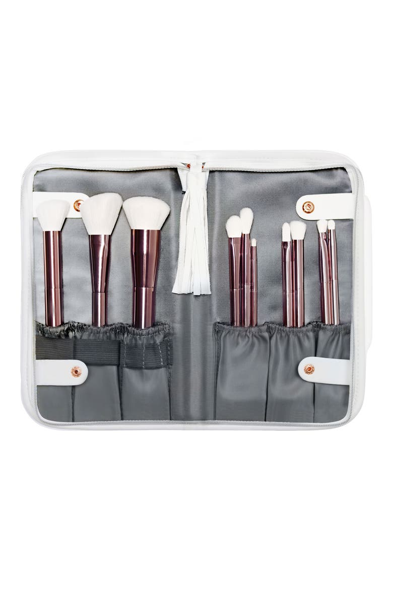 Two-Way Makeup Brush Case, Alternate, color, OFF WHITE