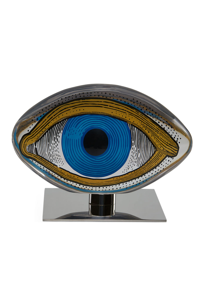 Druggist Eye Objet Acrylic Sculpture, Main, color, Blue / Gold / Black