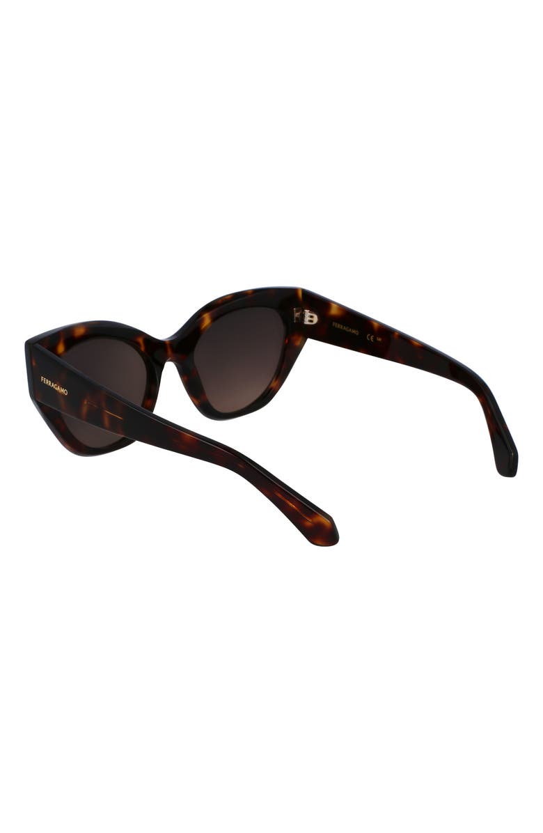 FERRAGAMO Classic Logo Tea Cup 55mm Cat Eye Sunglasses, Alternate, color, Dark Tortoise
