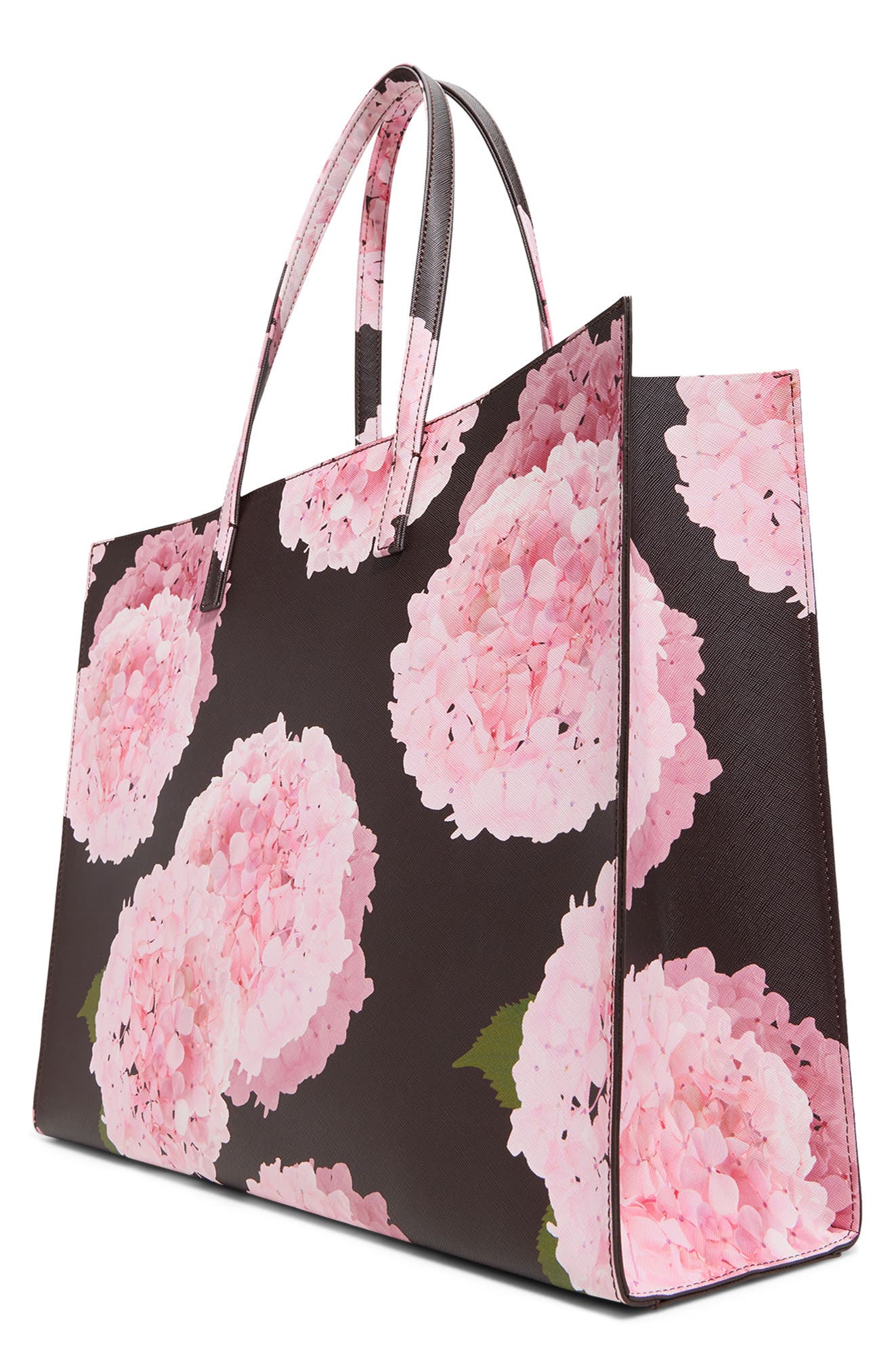 Sukicon Hydrangea Large Icon Tote, Alternate, color, BROWN PRIMARY