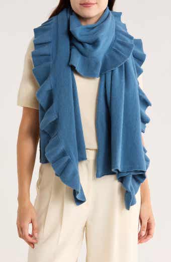 Ruffle Trim Cashmere Wrap Scarf