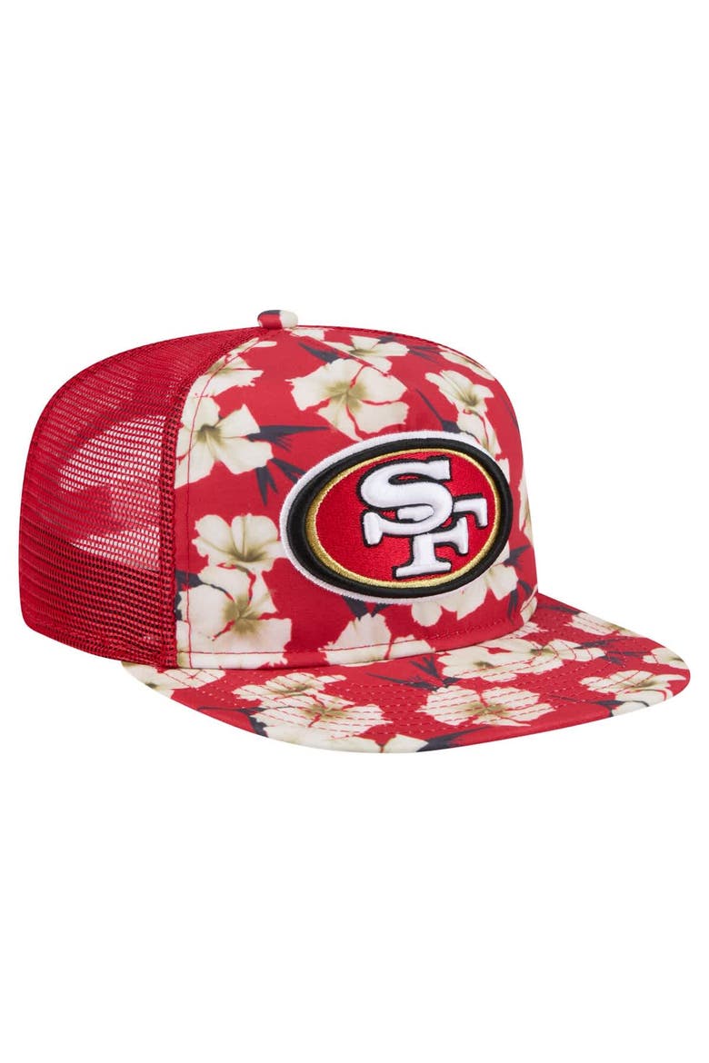 Men's New Era Scarlet San Francisco 49ers Adventure Pattern Golfer Snapback Hat, Alternate, color, Scarlet