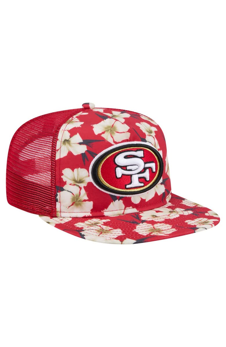 New Era Men's New Era Scarlet San Francisco 49ers Adventure Pattern Golfer Snapback Hat, Alternate, color, Scarlet