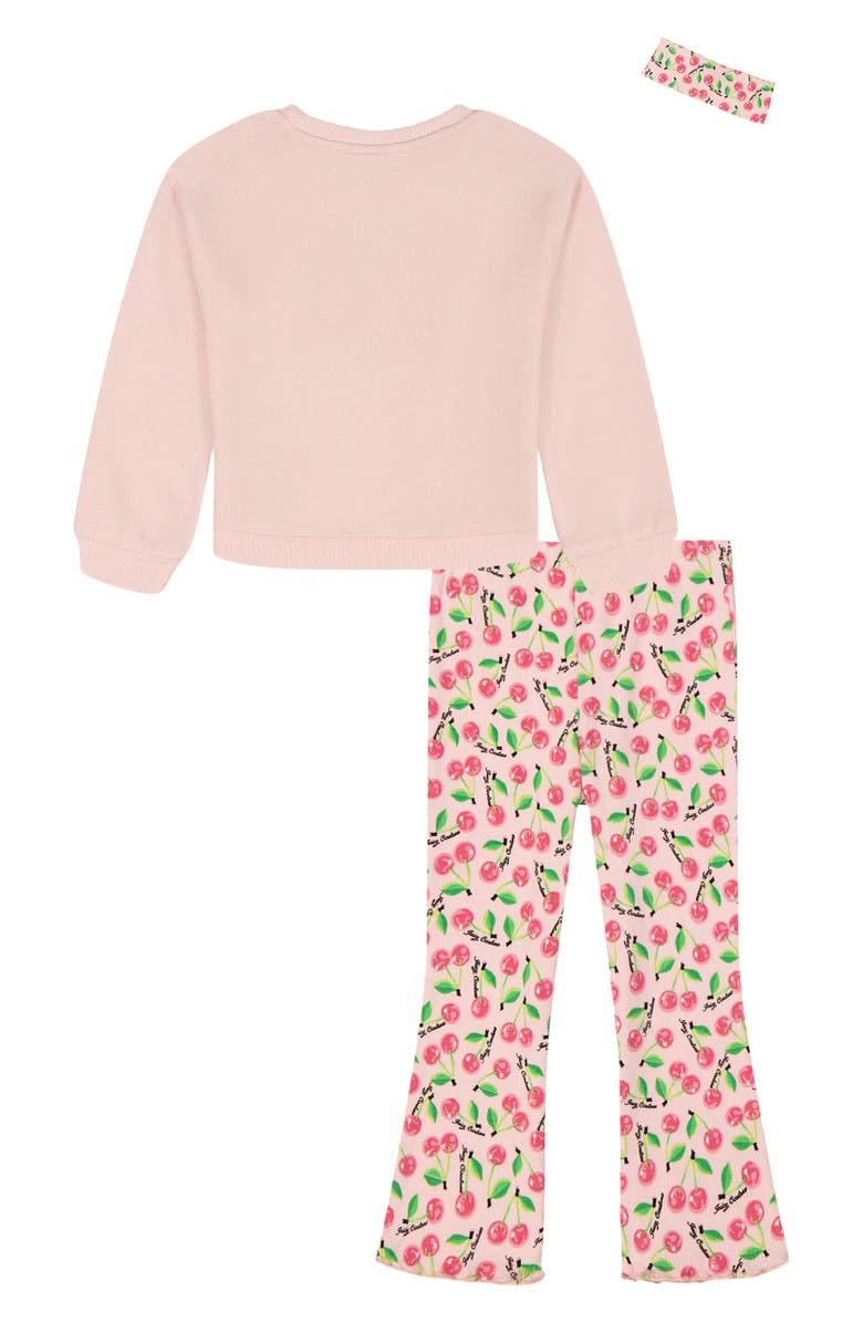 Juicy Couture Sweatshirt, Flare Leggings & Headband Set, Alternate, color, Pink Multi