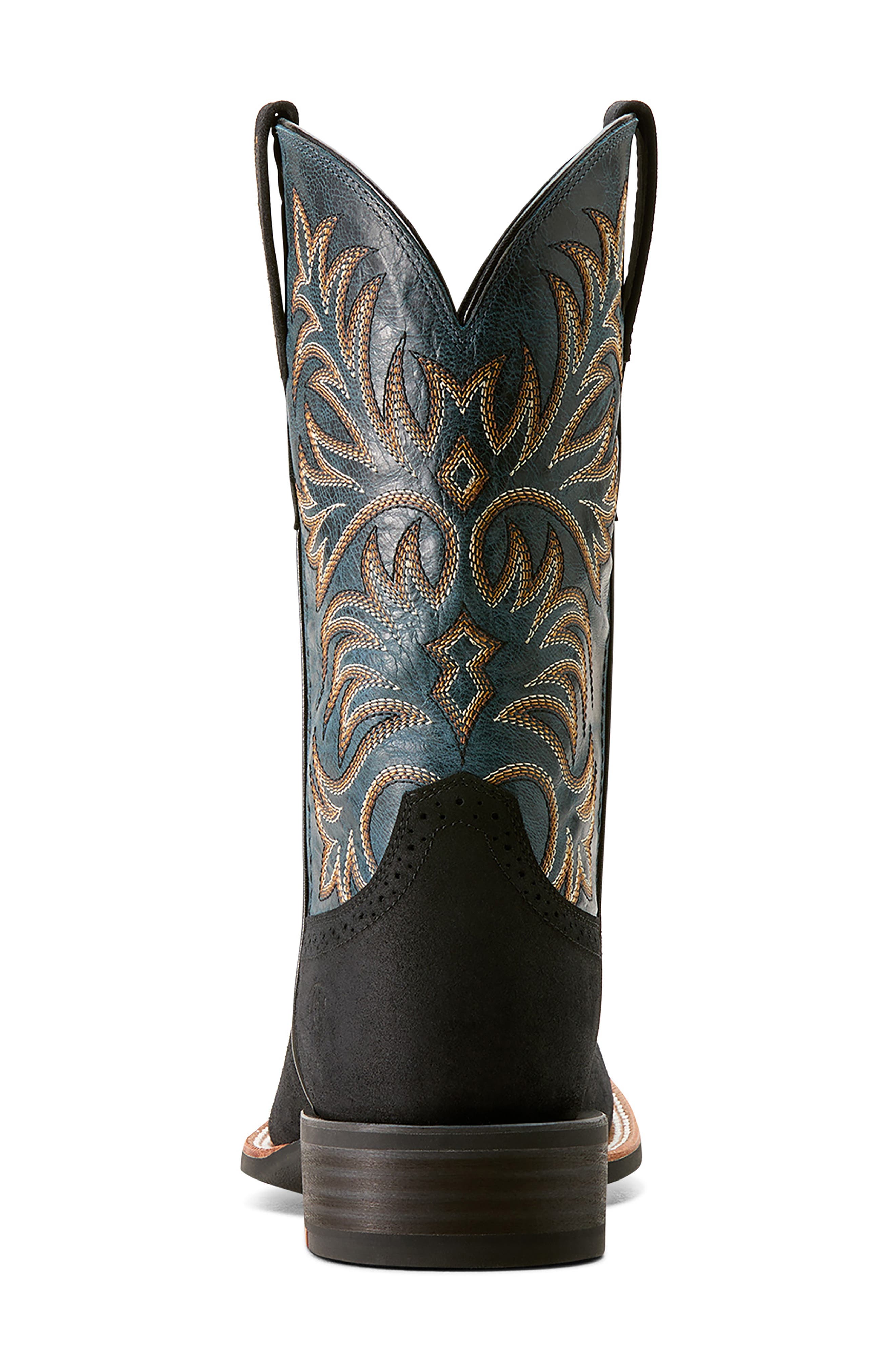 Ariat Oakwood Cowboy Boot, Alternate, color, Black Suede/ Dirty Denim