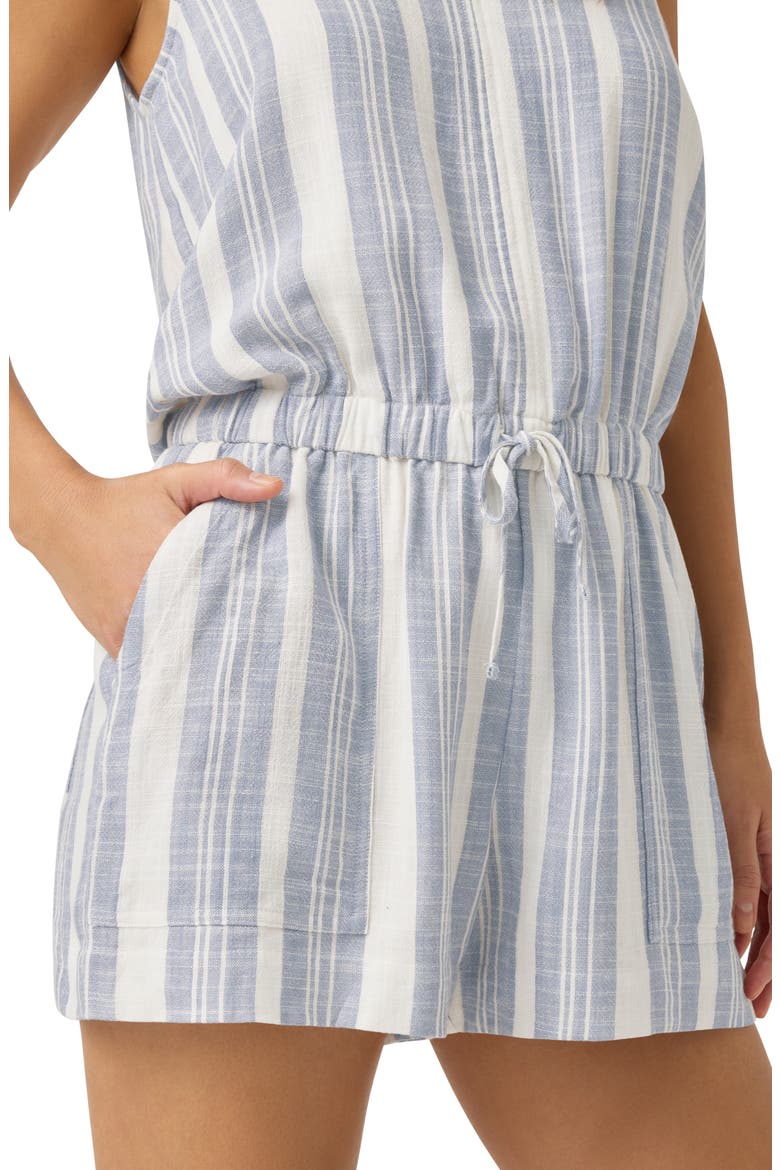 Raegan Stripe Sleeveless Romper, Alternate, color, WHITE/ SEAPORT