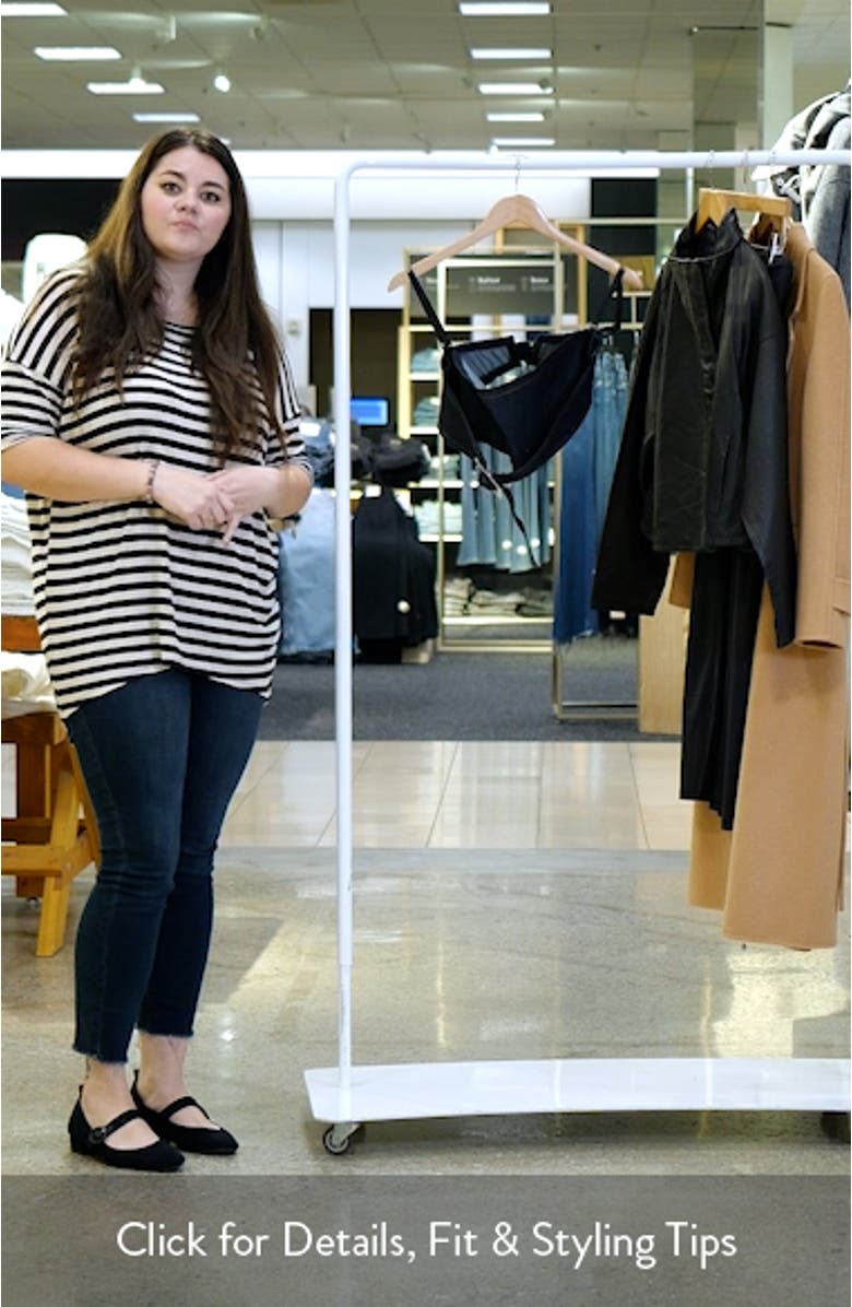 Belted Strapless Denim Crop Top, sales video thumbnail