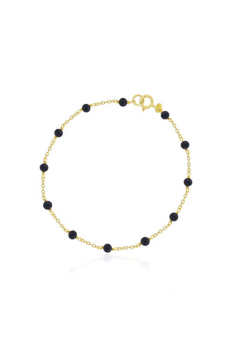 Onyx Bead Chain Bracelet, Main, color, Onyx