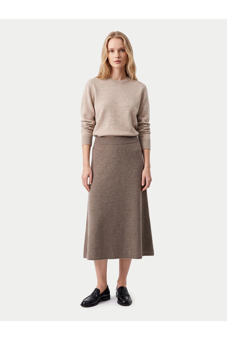 Cashmere Knitted Midi Skirt, Alternate, color, taupe