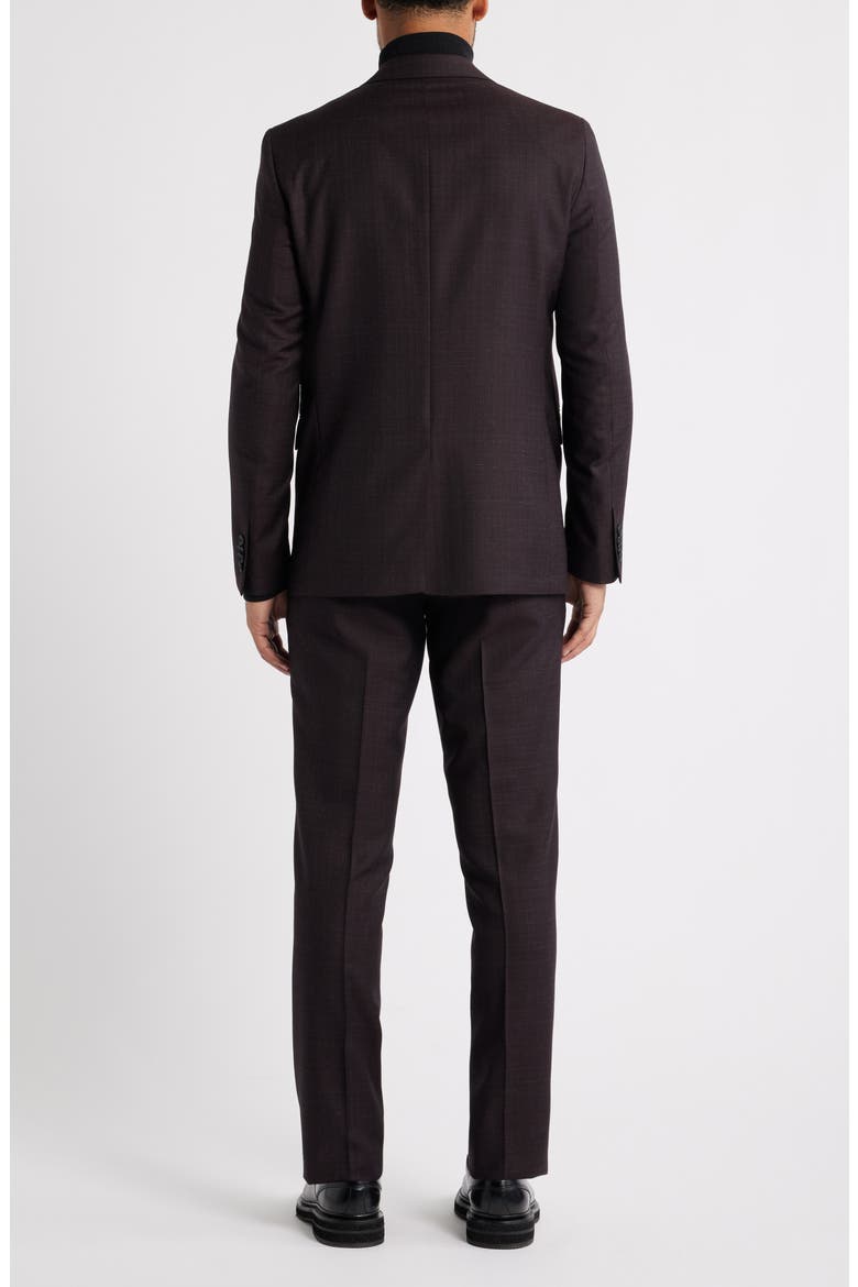 Rawdon Slim Fit Burgundy Super 100s Wool Peak Lapel Suit, Alternate, color, BURGUNDY