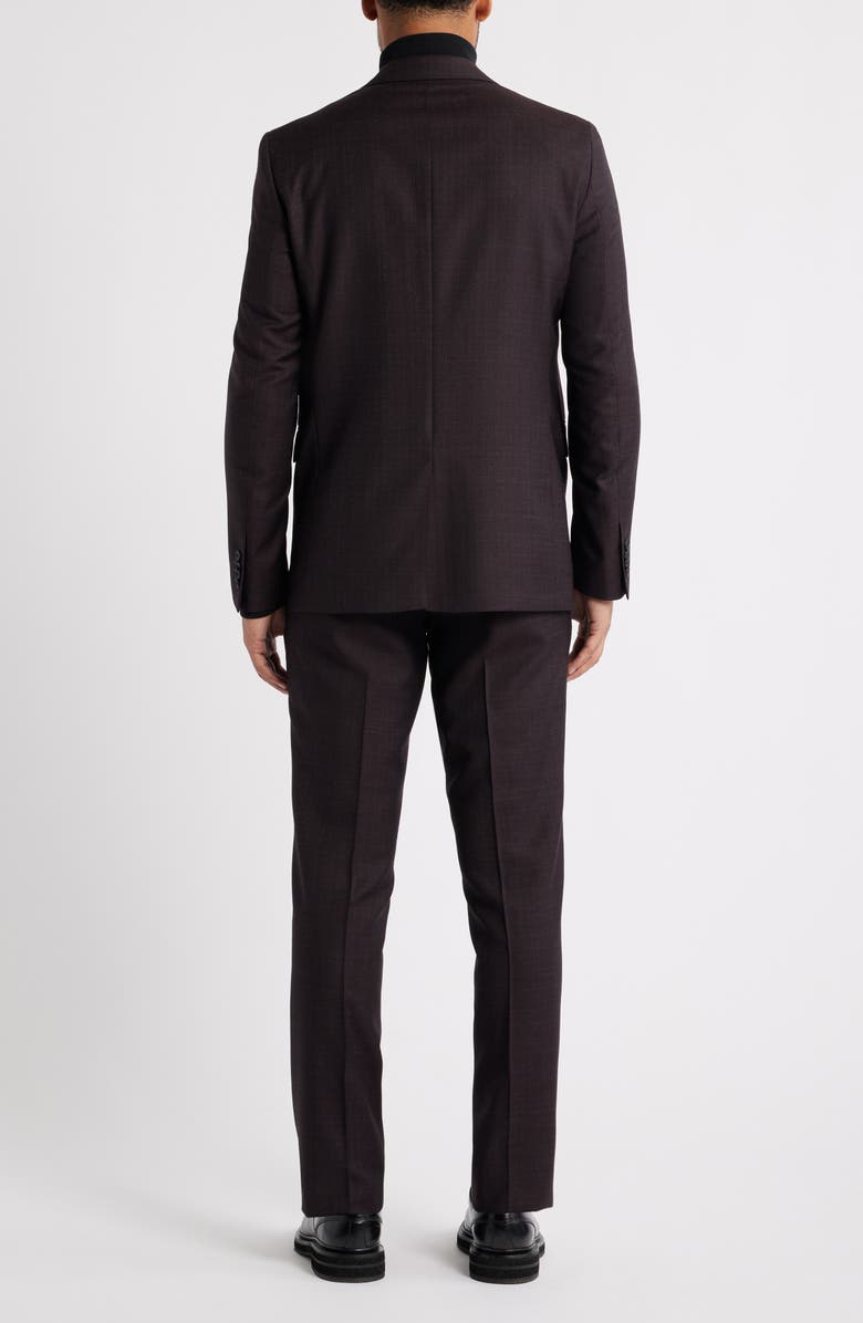 AllSaints Rawdon Peak Lapel Slim Fit Wool Suit, Alternate, color, Burgundy