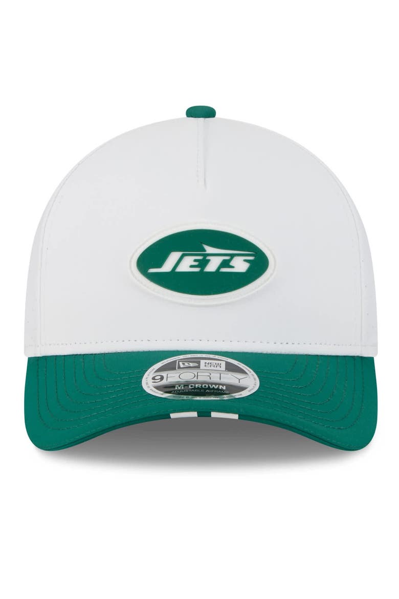 Men's New Era  White/Green New York Jets 2025 NFL Training Camp A-Frame 9FORTY Adjustable Hat, Alternate, color, White
