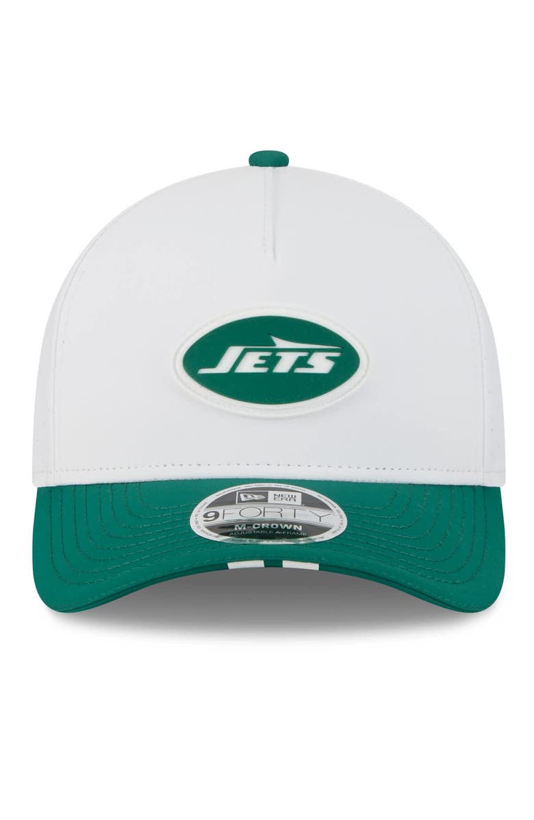 New Era Men's New Era  White/Green New York Jets 2025 NFL Training Camp A-Frame 9FORTY Adjustable Hat, Alternate, color, White