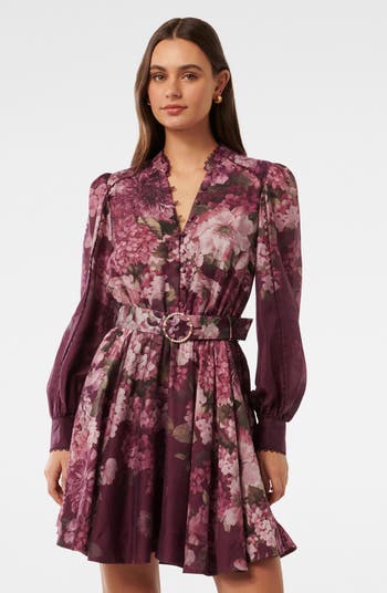 Ever New Vienna Lace Trim Belted Long Sleeve Shirtdress Ever New Vienna Lace Trim Belted Long Sleeve Shirtdress