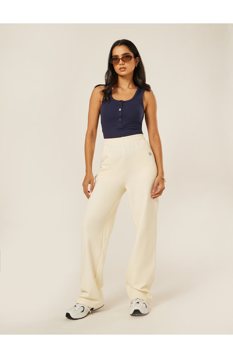 Be Athletica Varsity Athletica Wide Leg Joggers, Alternate, color, Marshmallow