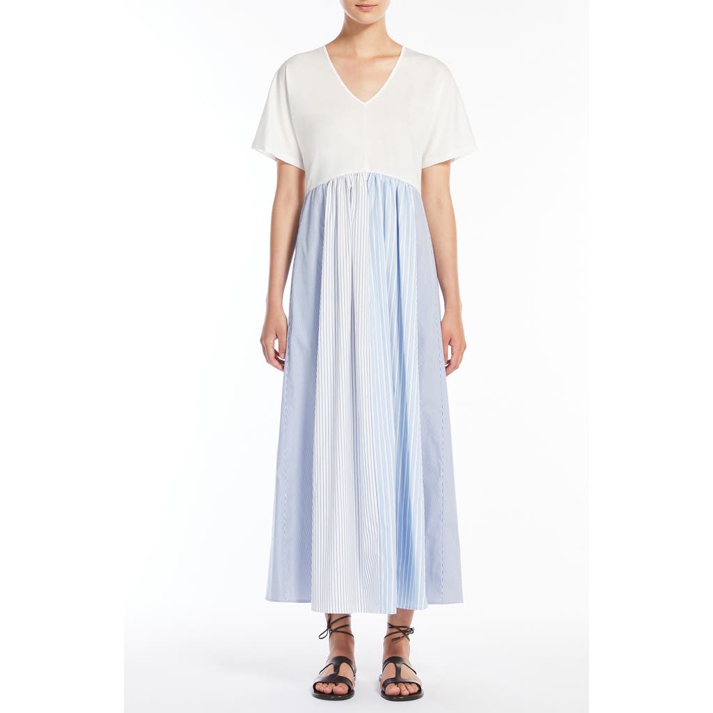 Weekend Max Mara Bronzo Mixed Media Dress in White/Blue  product