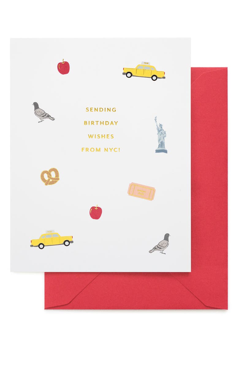 Sugar Paper Birthday Wishes from NYC Greeting Card, Main, color,