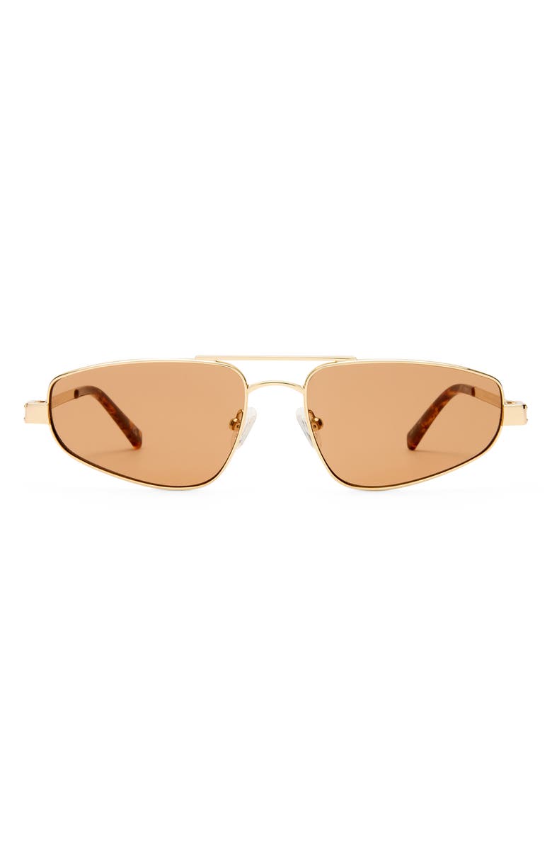 Le Specs Treausure 59mm Oval Sunglasses, Main, color, Gold / Chocolate Mono
