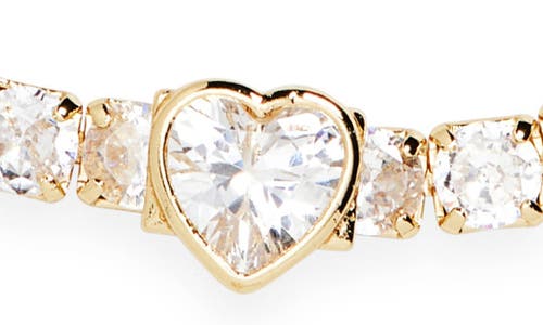 Nordstrom Rack Cubic Zirconia Heart Tennis Bracelet In Gold