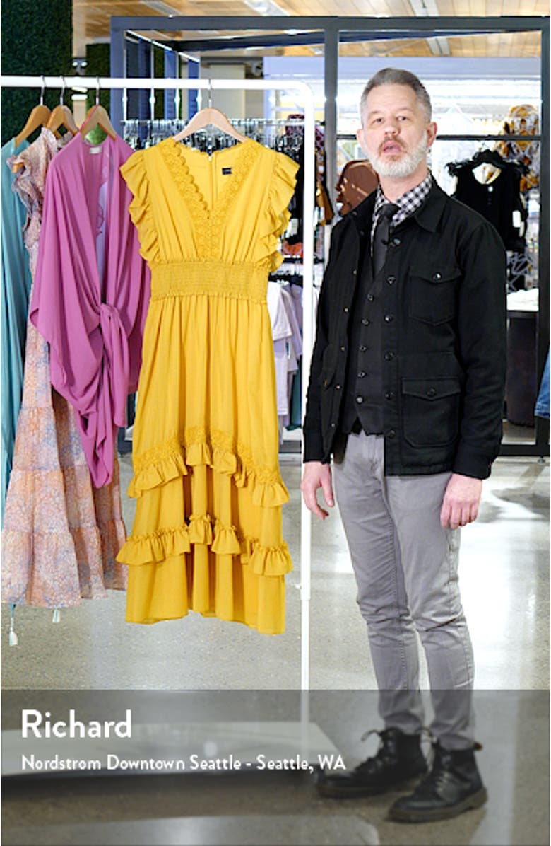 Ruffle & Lace Tiered Midi Dress, sales video thumbnail