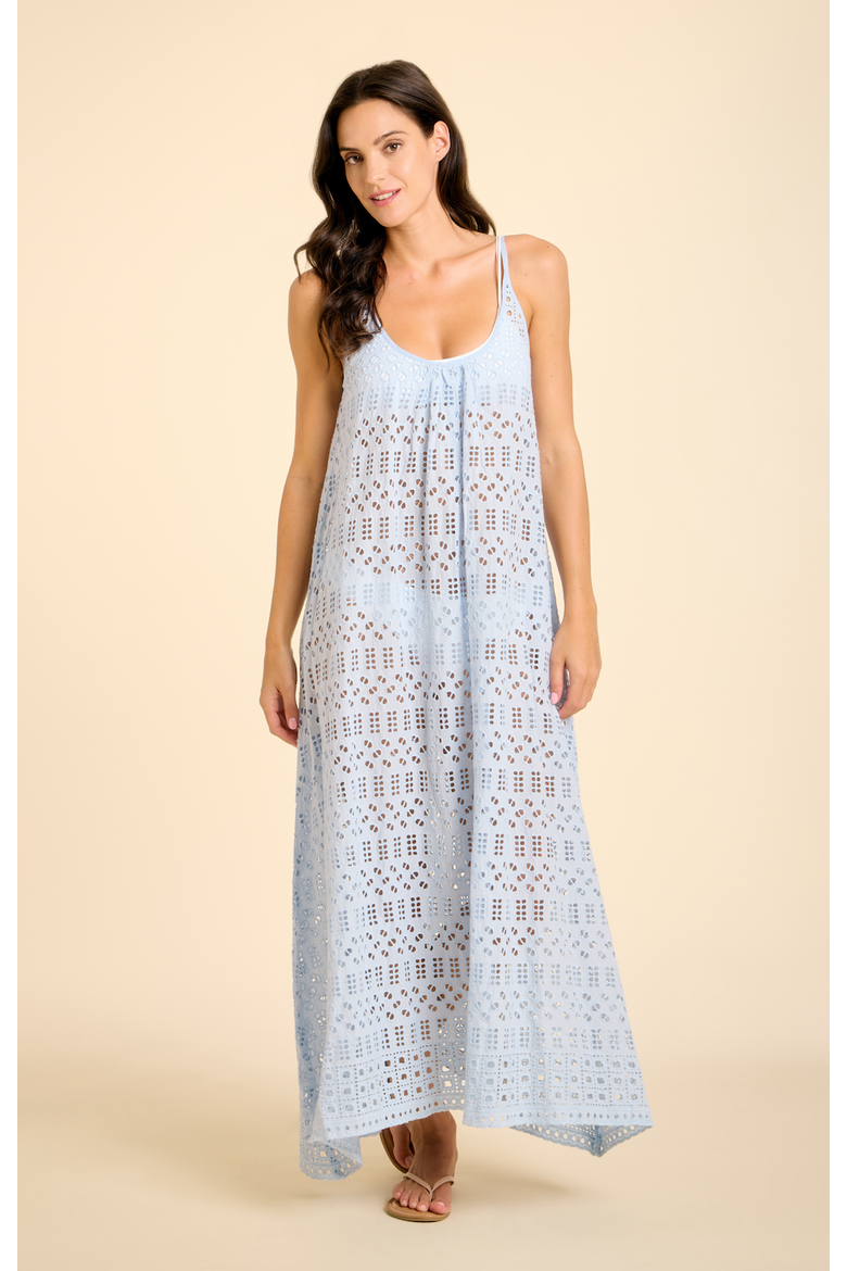 Dunmore Eyelet Tank Cover-up, Main, color, Light Blue