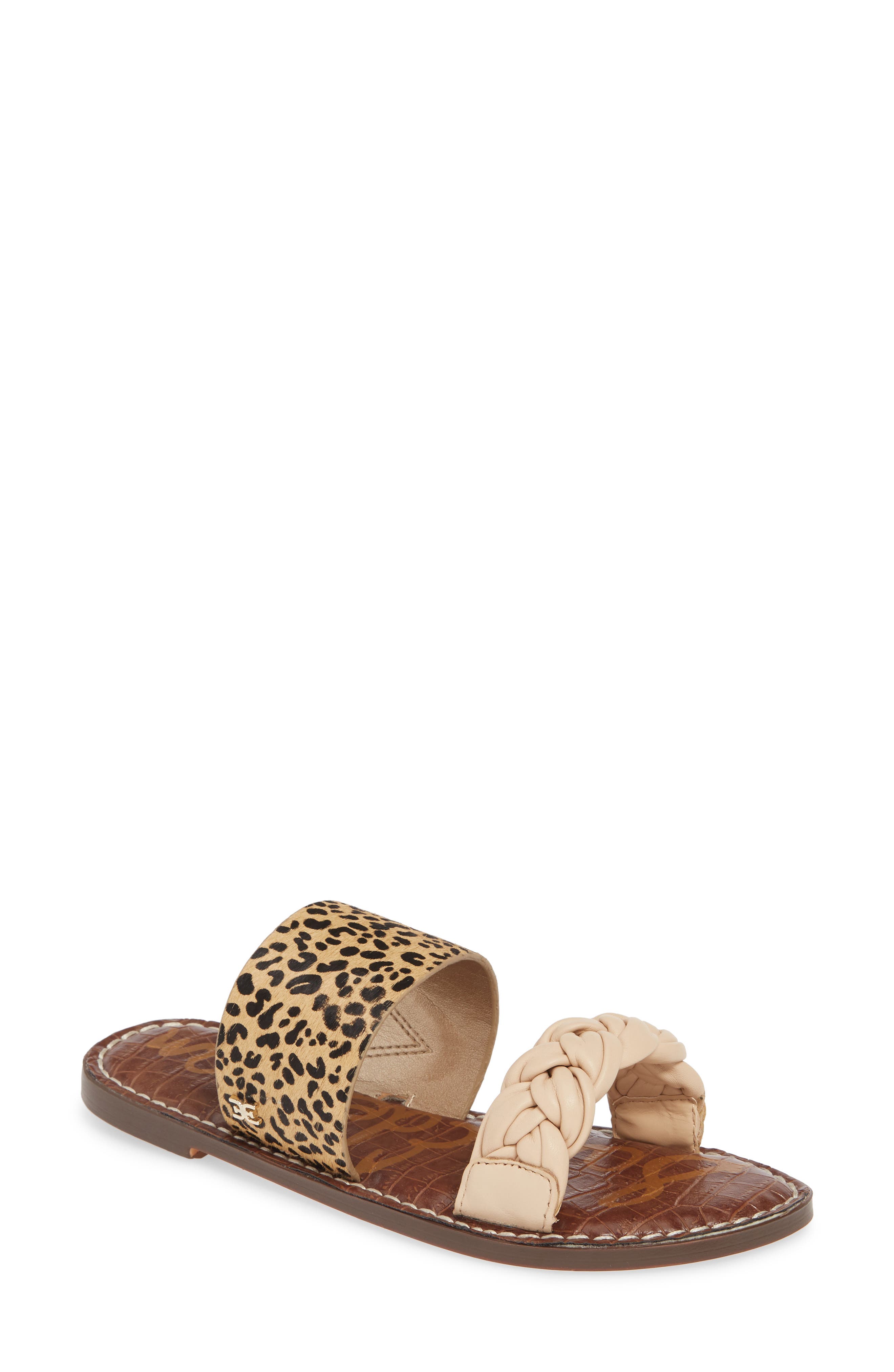 Gage Slide Sandal, Main, color, NUDE/NATURAL NAKED LEATHER